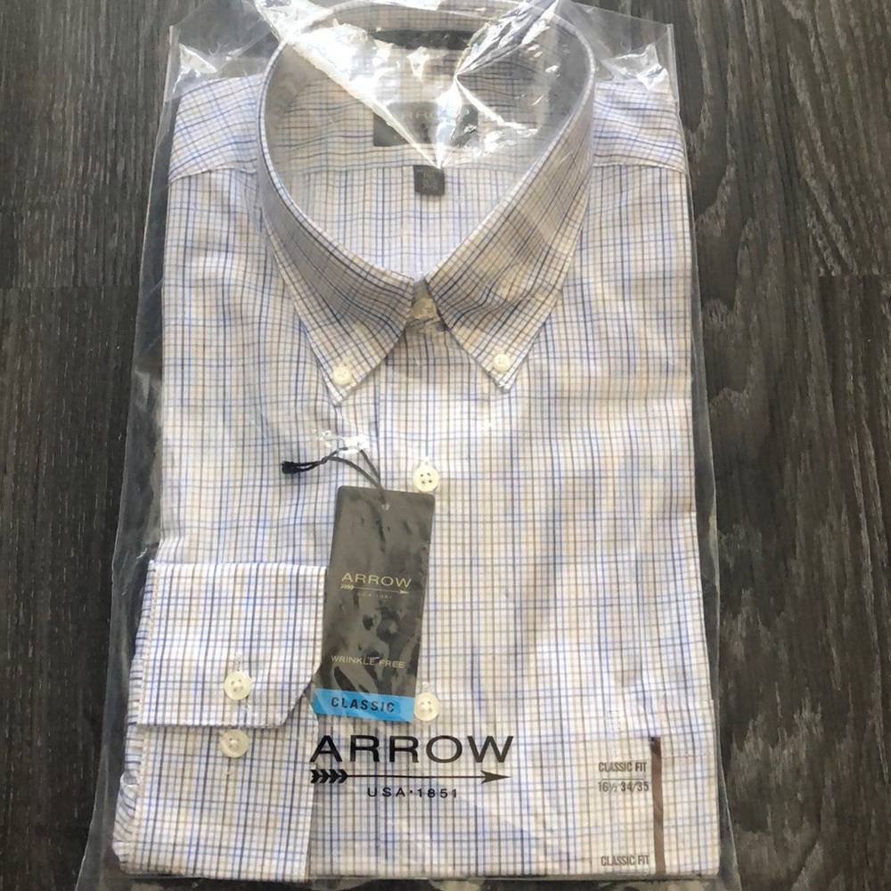 Arrow classic fit wrinkle free dress shirt